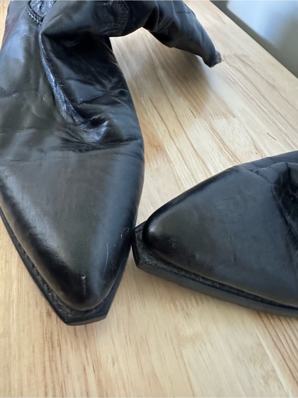 Dingo Black Leather Slouch Western Heeled Boots - Picture 5 of 6